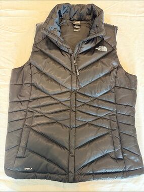 The North Face Black Chevron Quilted Insulated Vest